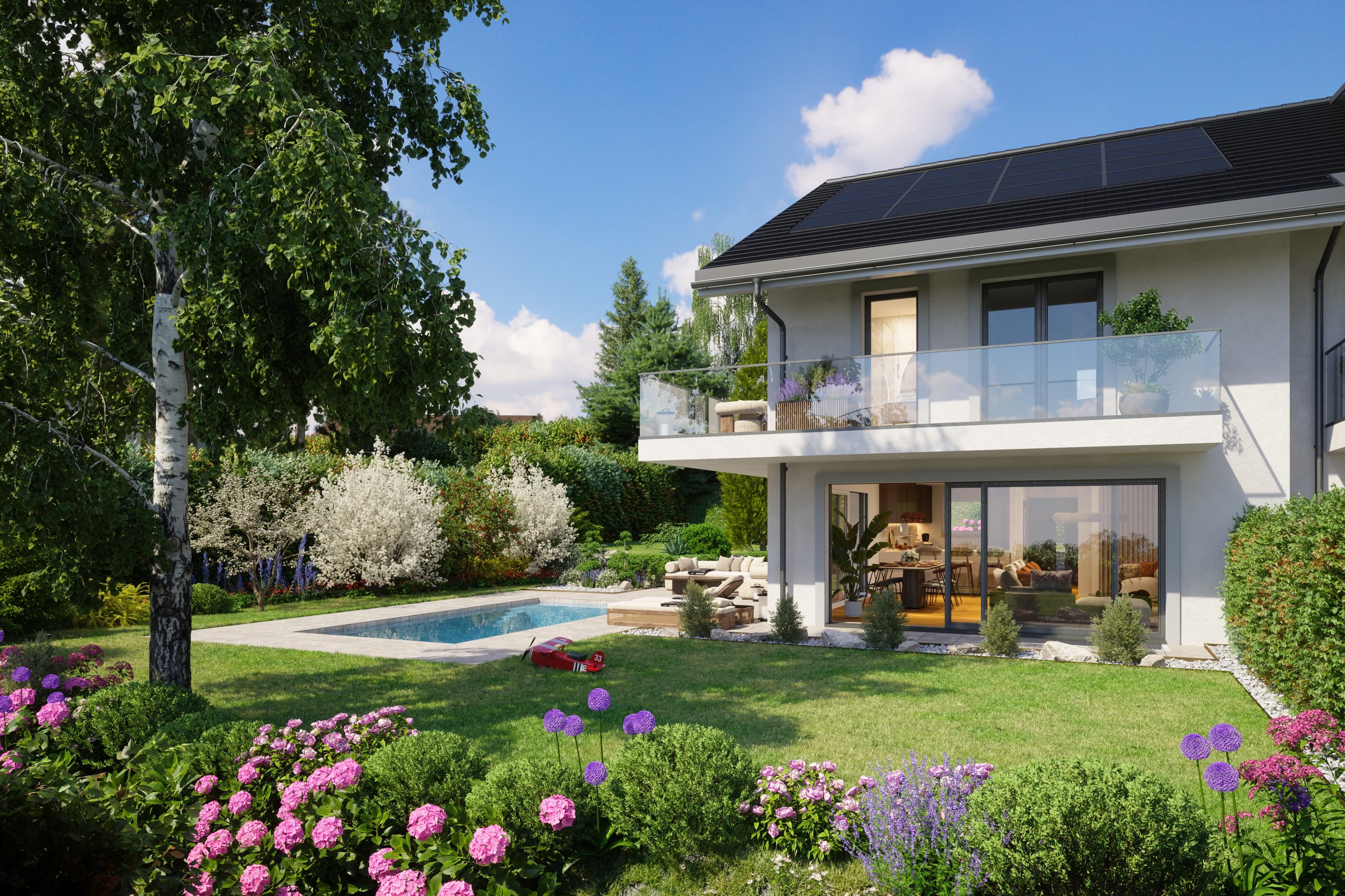 Villas Aurea Lully - vue extérieure des villas avec jardins