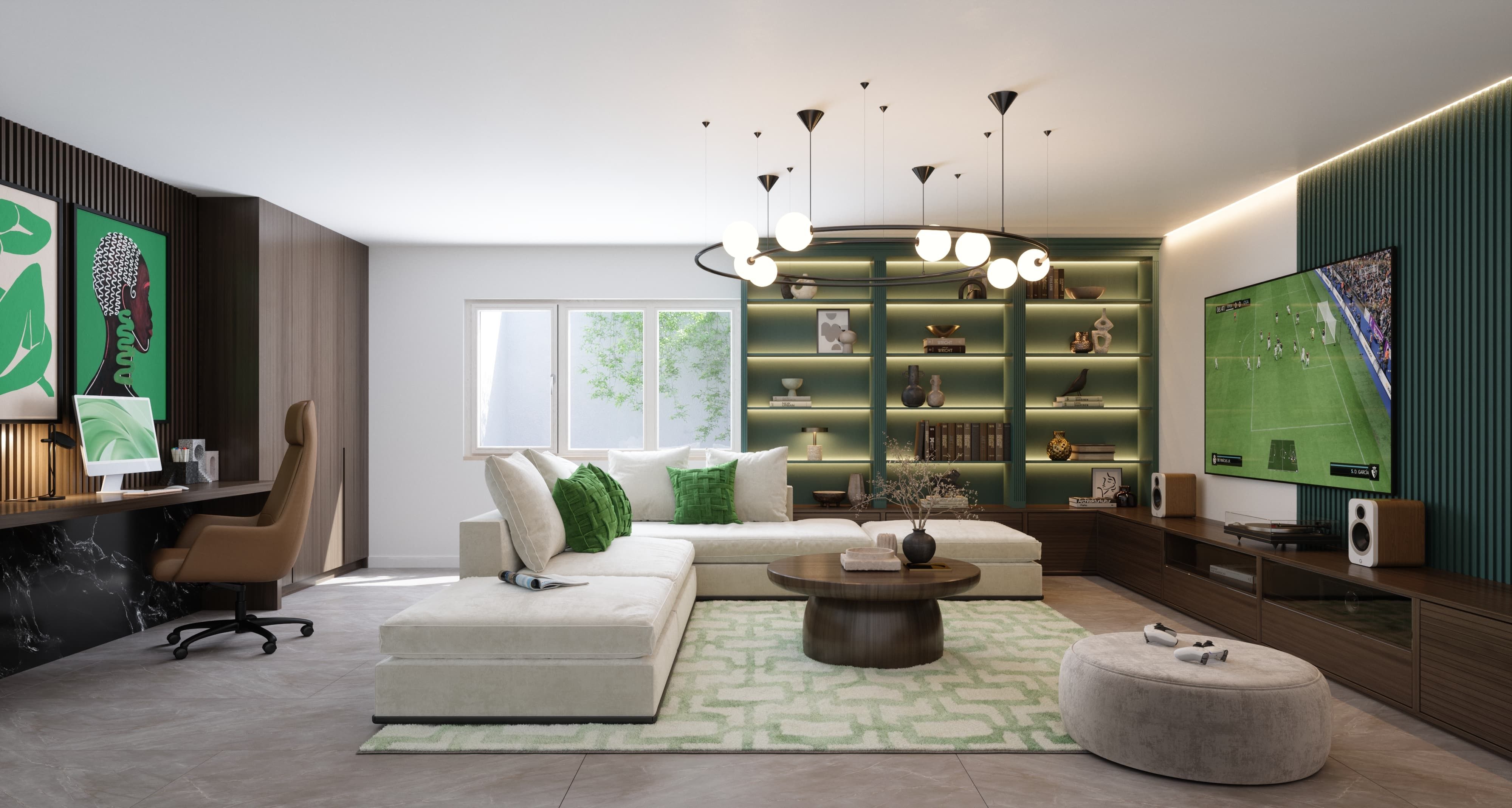 Villas Aurea Lully - intérieur avec finitions de standing, salon moderne